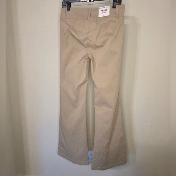 Vanilla Star Beige Pintuck Flare Pants W28/7 Rayon/Nylon/Spandex Blend - Picture 2 of 11